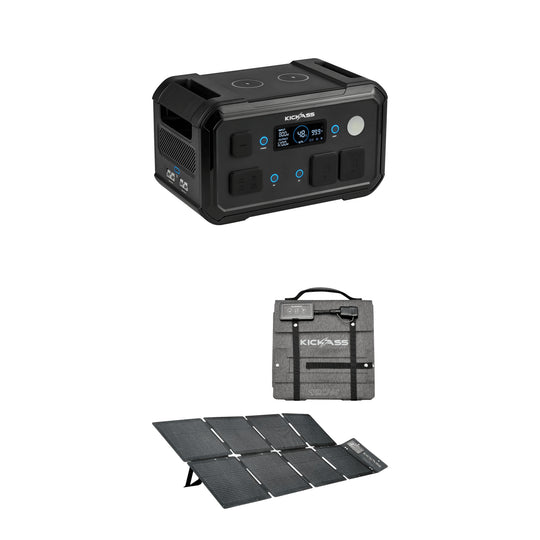 KickAss ProductsKickAss KickCharge 1200 MKII + 120W Solar Generator KitBUNDLE-1200MKII-KASB120