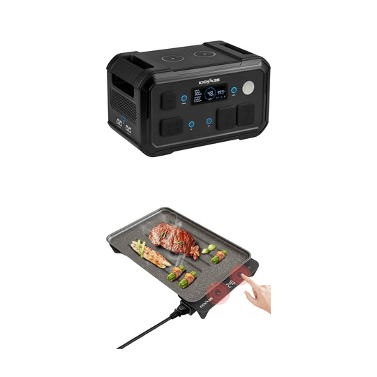 KickAss ProductsKickAss KickCharge 1200 Power Station MKII + Quickfire Portable 600W Electric BBQ BundleBUNDLE-1200MKII-KAEBBQ